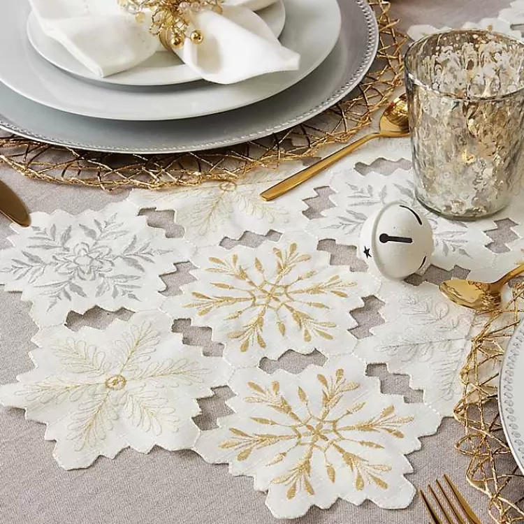 white_embroidered_snowflakes_table_runner_5.webp White Embroidered Snowflakes Table Runner>Kirklands Home Cheap