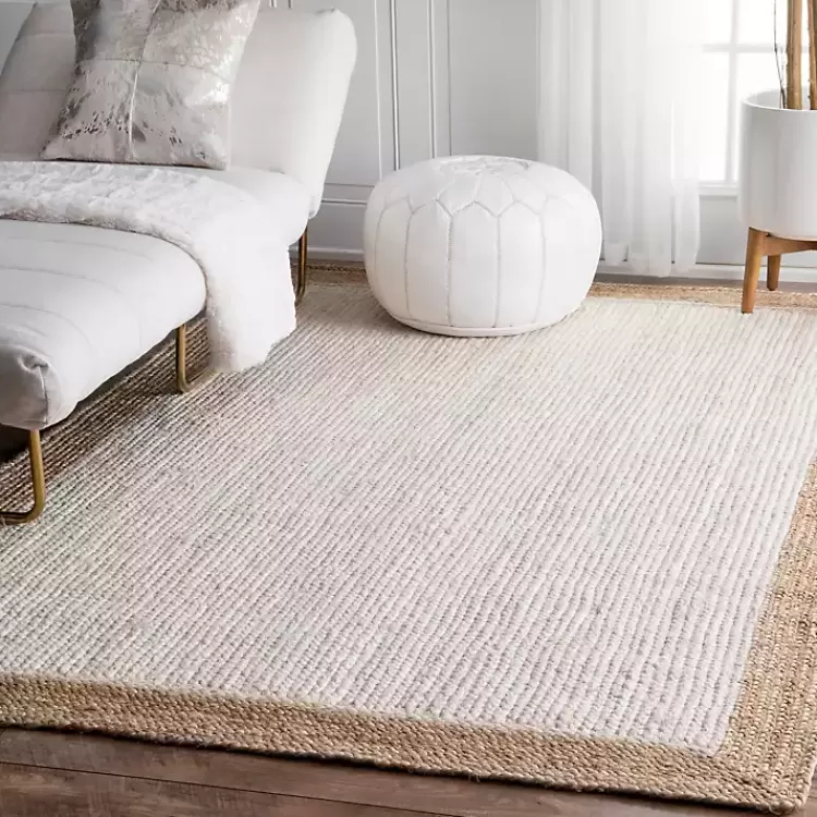 White Eugene Woven Area Rug, 8x10>Kirklands Home Hot