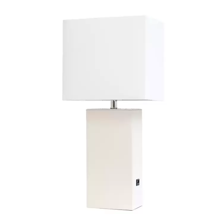 Faux Leather Charging Table Lamp>Kirklands Home Online