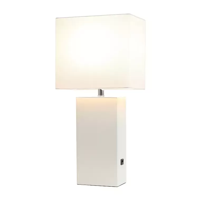 Faux Leather Charging Table Lamp>Kirklands Home Online