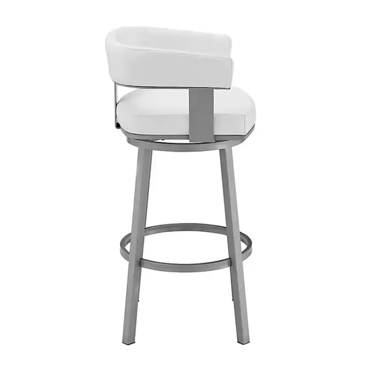 white_faux_leather_lorin_swivel_counter_stool_2.webp Faux Leather Lorin Swivel Counter Stool>Kirklands Home Discount