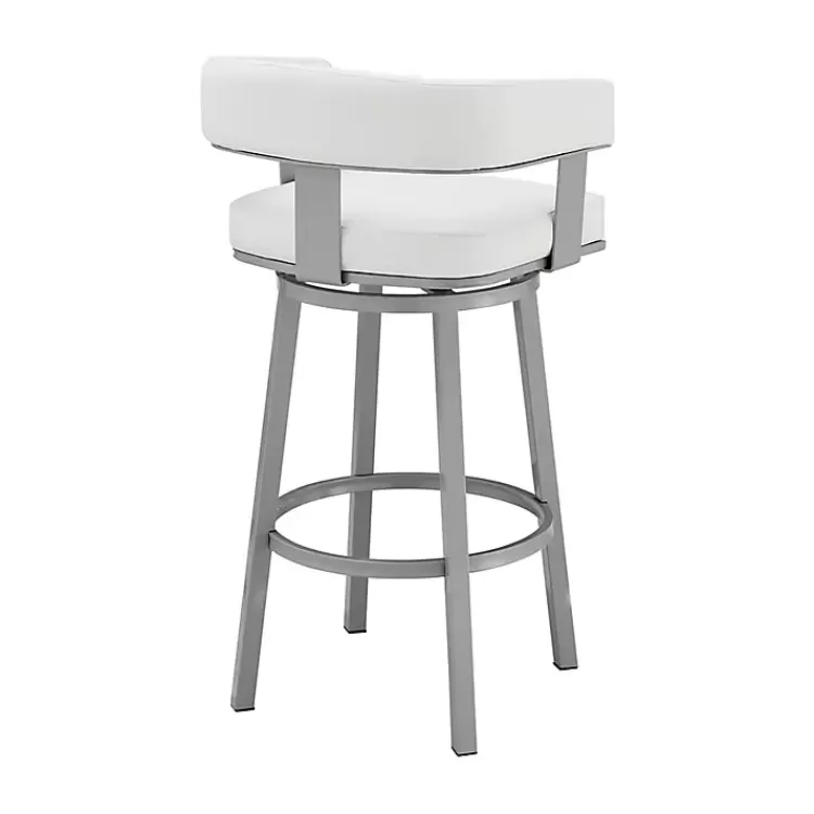 white_faux_leather_lorin_swivel_counter_stool_3.webp Faux Leather Lorin Swivel Counter Stool>Kirklands Home Discount