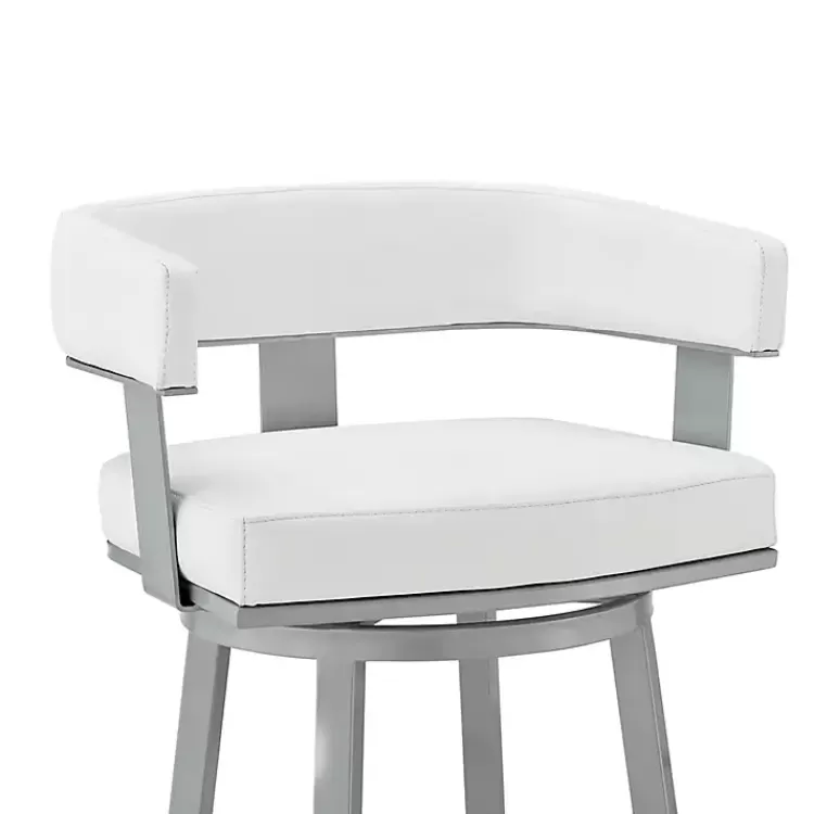 white_faux_leather_lorin_swivel_counter_stool_5.webp Faux Leather Lorin Swivel Counter Stool>Kirklands Home Discount