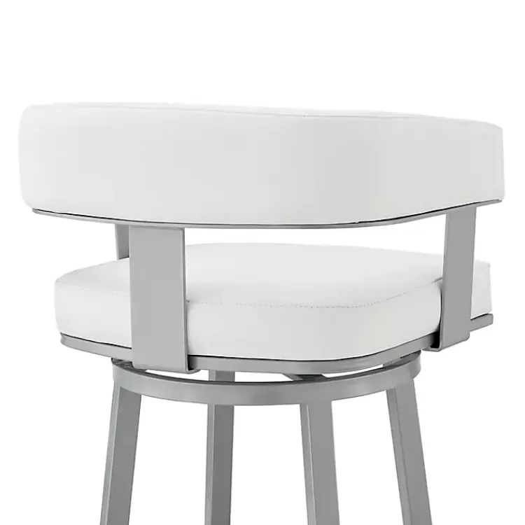 white_faux_leather_lorin_swivel_counter_stool_6.webp Faux Leather Lorin Swivel Counter Stool>Kirklands Home Discount