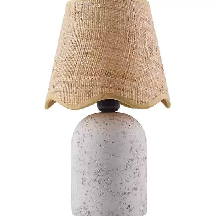 Faux Stone Table Lamp with Scalloped Shade>Kirklands Home Discount
