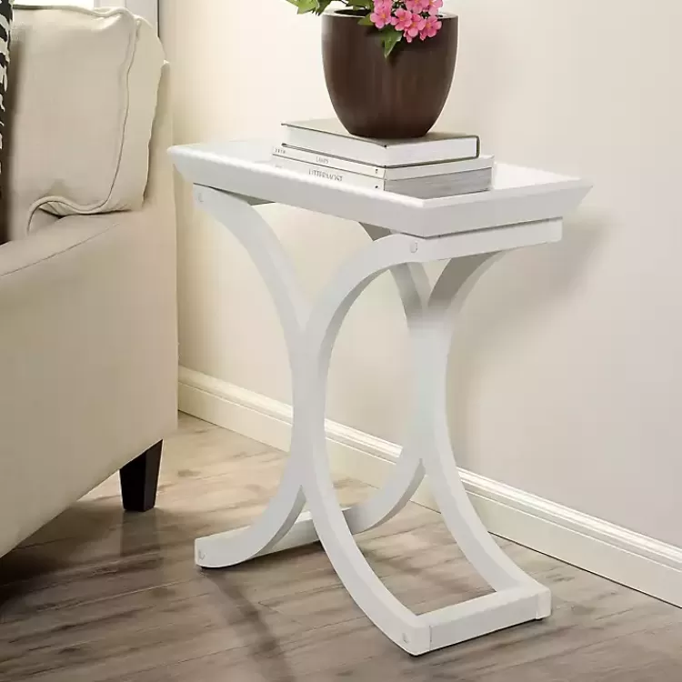 Fir Wood Curved Tray C-Table>Kirklands Home Online