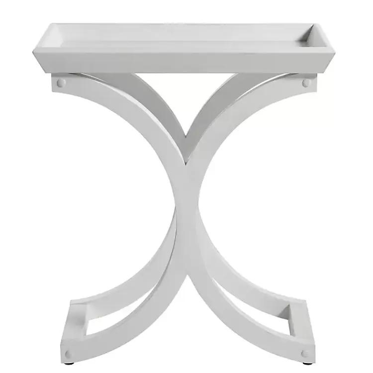 Fir Wood Curved Tray C-Table>Kirklands Home Online