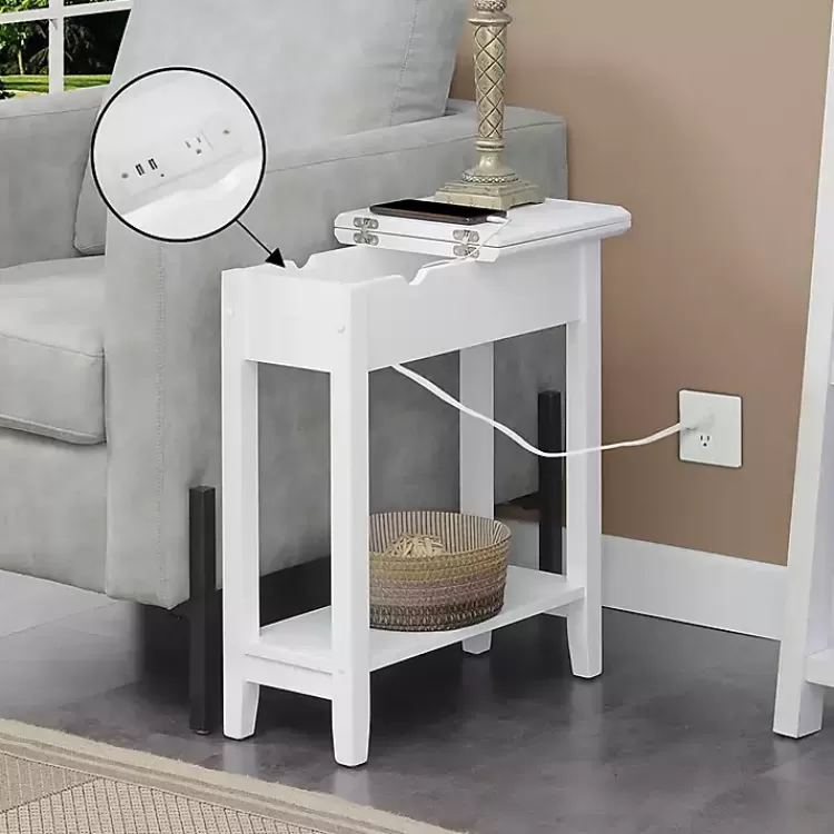 white_flip_top_charging_accent_table_2.webp Flip Top Charging Accent Table>Kirklands Home Cheap