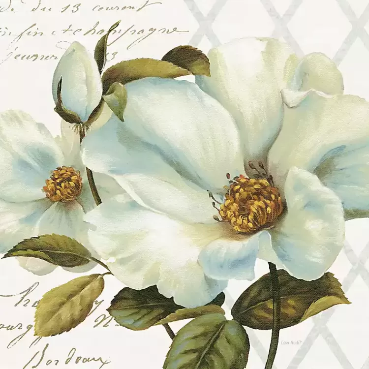 White Floral Bliss Framed Canvas Art Print>Kirklands Home Clearance