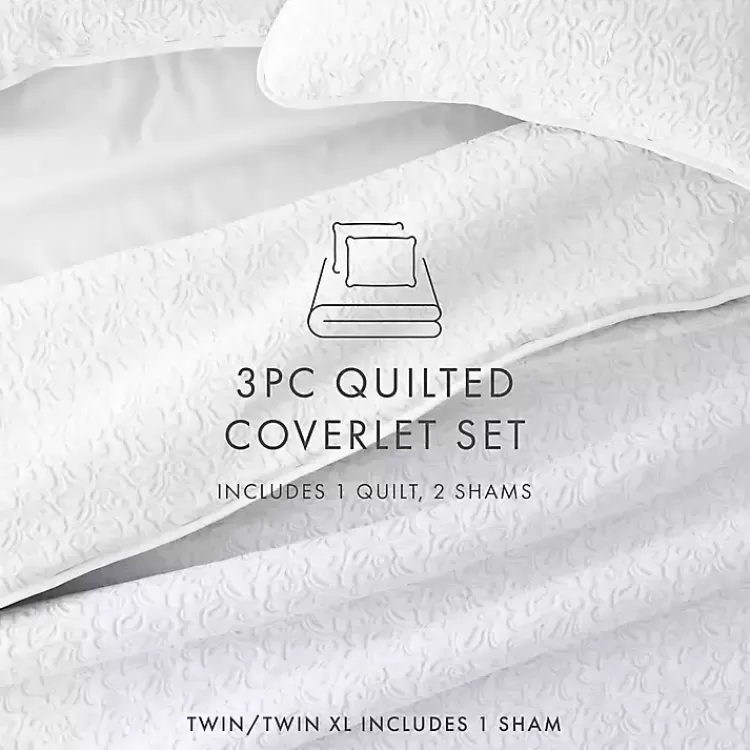 white_floral_stitch_pc_king_quilt_set_7.webp Floral Stitch 3-pc. King Quilt Set>Kirklands Home Fashion