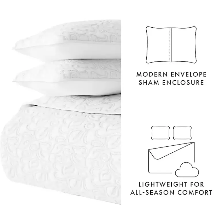 white_floral_stitch_pc_queen_quilt_set_6.webp Floral Stitch 3-pc. Queen Quilt Set>Kirklands Home Fashion