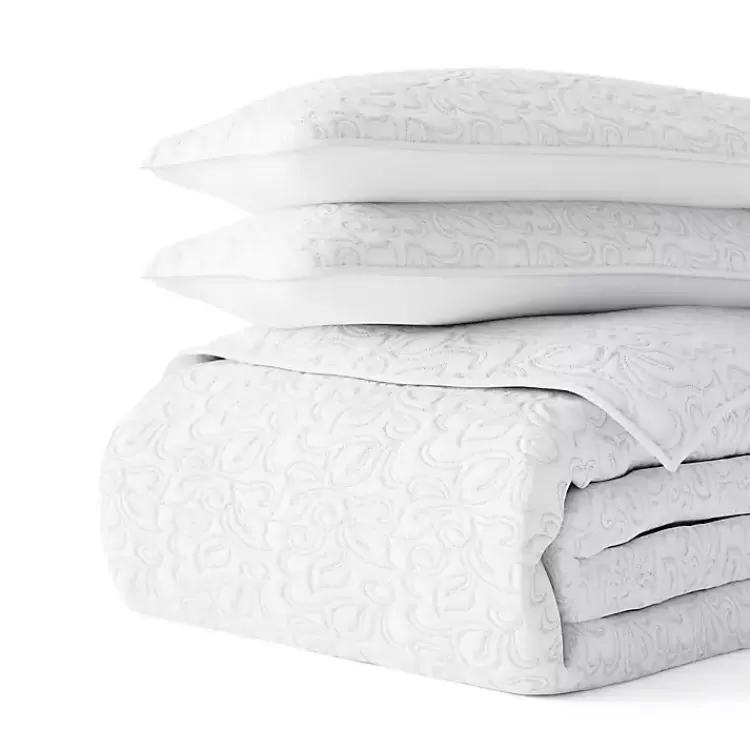 white_floral_stitch_pc_twin_quilt_set_2.webp Floral Stitch 2-pc. Twin Quilt Set>Kirklands Home Fashion