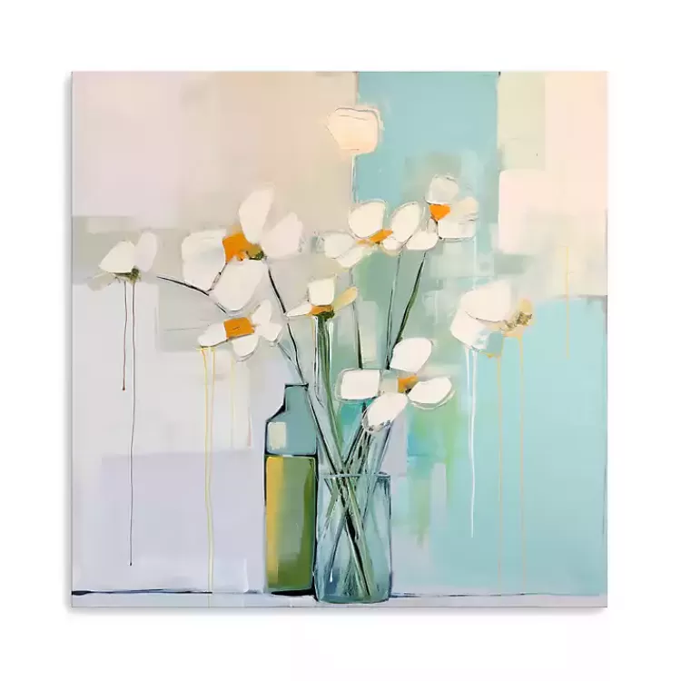 White Flowers on the Window Canvas Art Print>Kirklands Home Cheap
