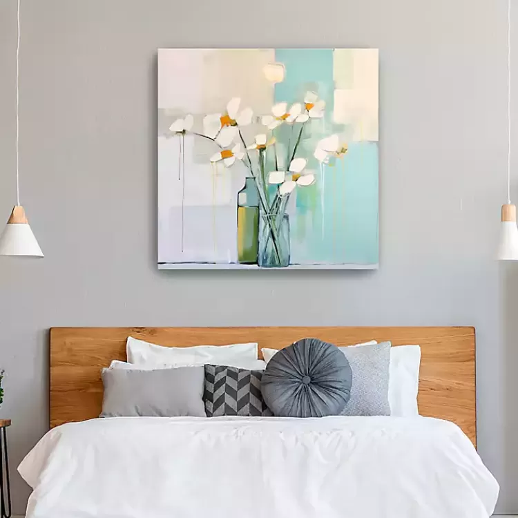 White Flowers on the Window Canvas Art Print>Kirklands Home Cheap