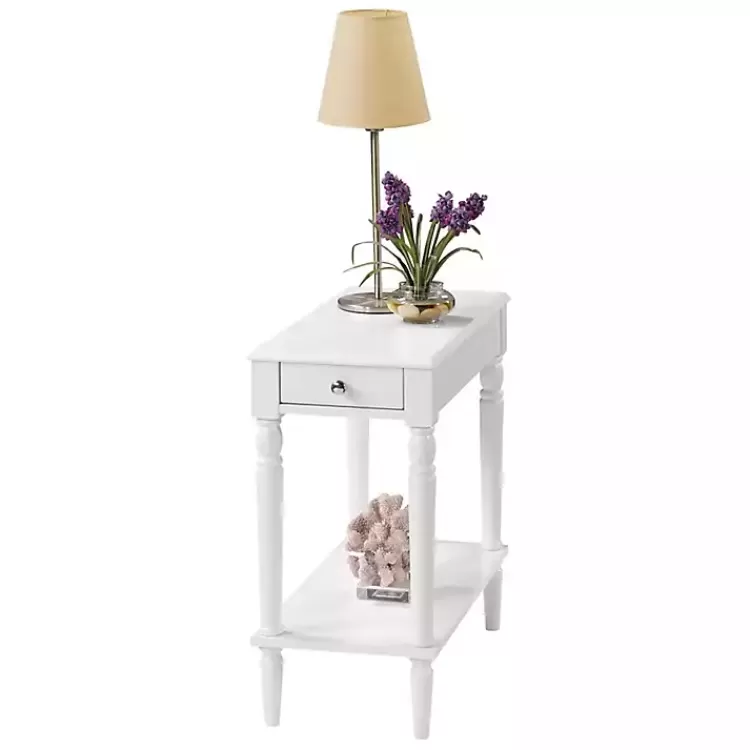 white_french_country_single_drawer_accent_table_2.webp French Country Single Drawer Accent Table>Kirklands Home Discount