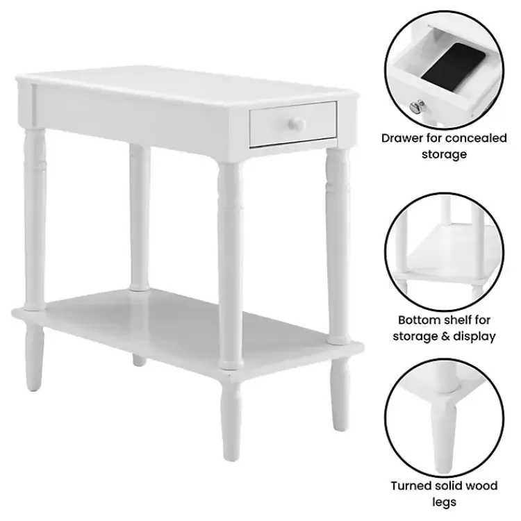 white_french_country_single_drawer_accent_table_3.webp French Country Single Drawer Accent Table>Kirklands Home Discount