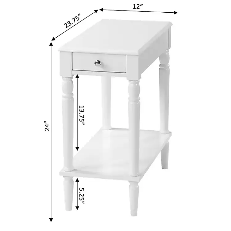 white_french_country_single_drawer_accent_table_8.webp French Country Single Drawer Accent Table>Kirklands Home Discount