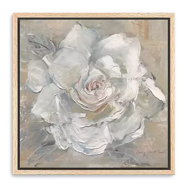 White Gardenia Flower Framed Canvas Art Print>Kirklands Home Shop