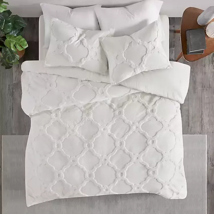 white_geometric_fullqueen_pc_comforter_set_2.webp Geometric Full/Queen 3-pc. Comforter Set>Kirklands Home Discount