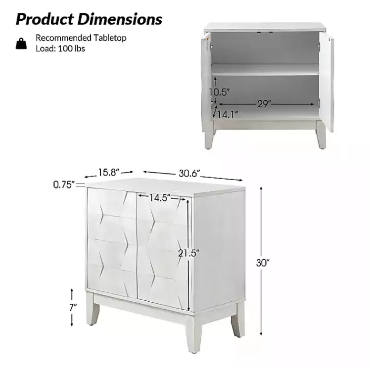 white_geometric_mabel_door_cabinet_6.webp Geometric Mabel 2-Door Cabinet>Kirklands Home New