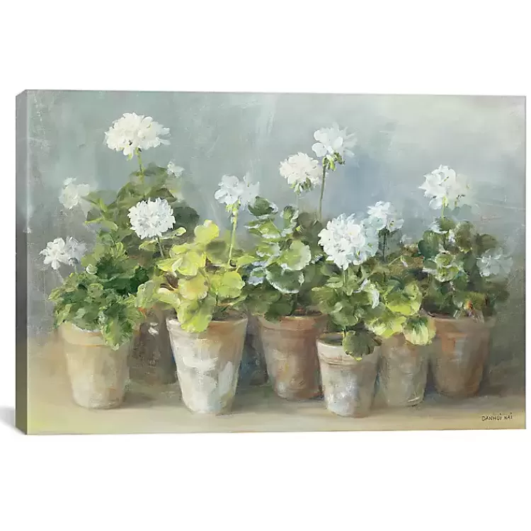 White Geraniums Canvas Art Print, 40x26 in.>Kirklands Home Outlet