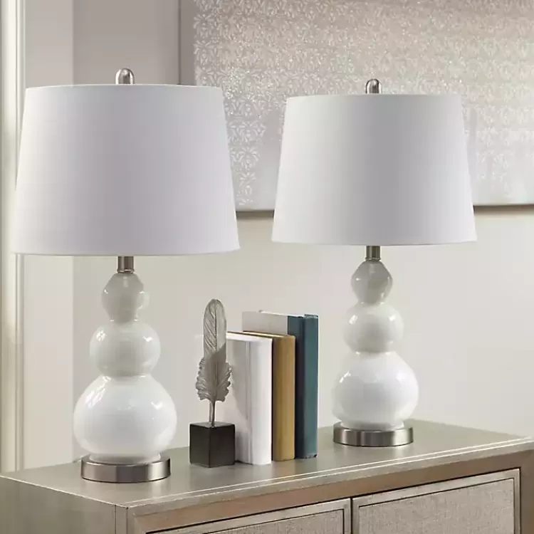 white_glass_covey_table_lamps_set_of__2.webp Glass Covey Table Lamps, Set of 2>Kirklands Home Fashion