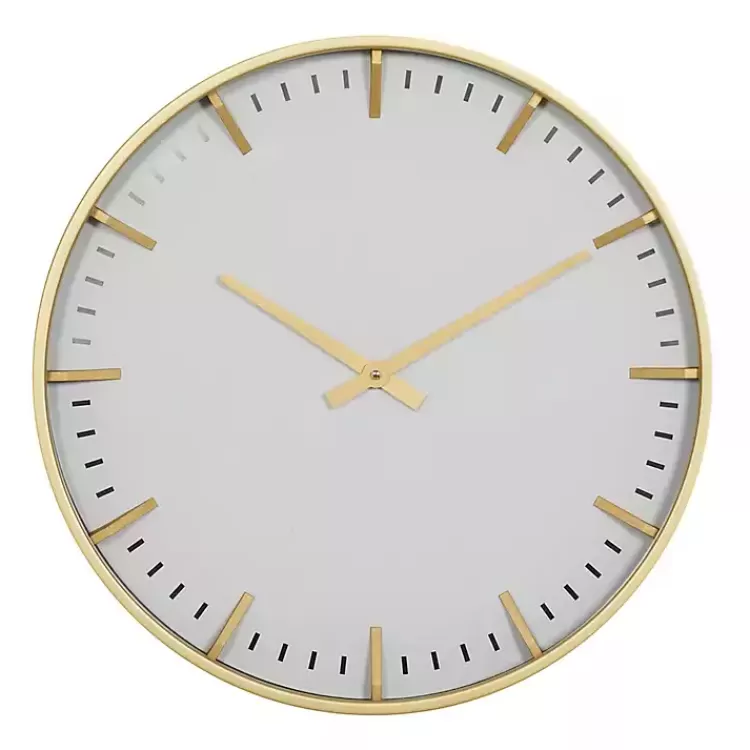 Glass Frame Gold Accent Wall Clock>Kirklands Home Flash Sale