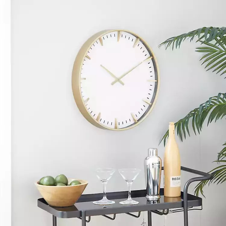 Glass Frame Gold Accent Wall Clock>Kirklands Home Flash Sale