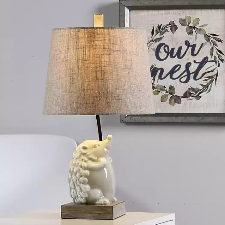 White Hedgehog Accent Table Lamp>Kirklands Home New