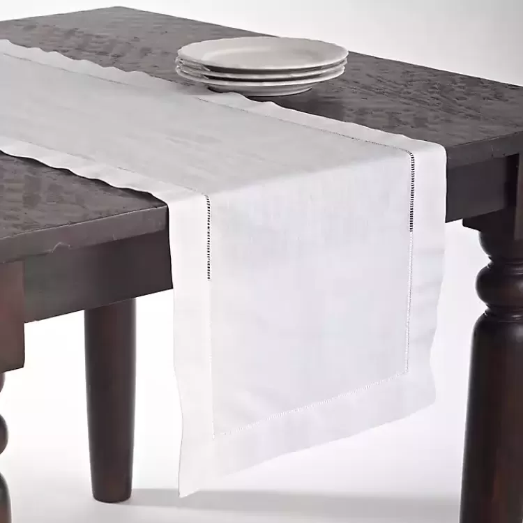 Hemstitched Linen Oblong Runner>Kirklands Home Discount