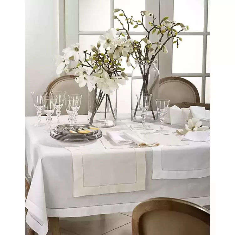 Hemstitched Linen Oblong Runner>Kirklands Home Discount
