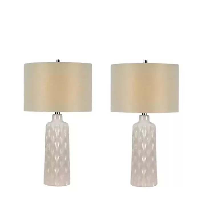White Honeycomb Wave Table Lamps, Set of 2>Kirklands Home Shop