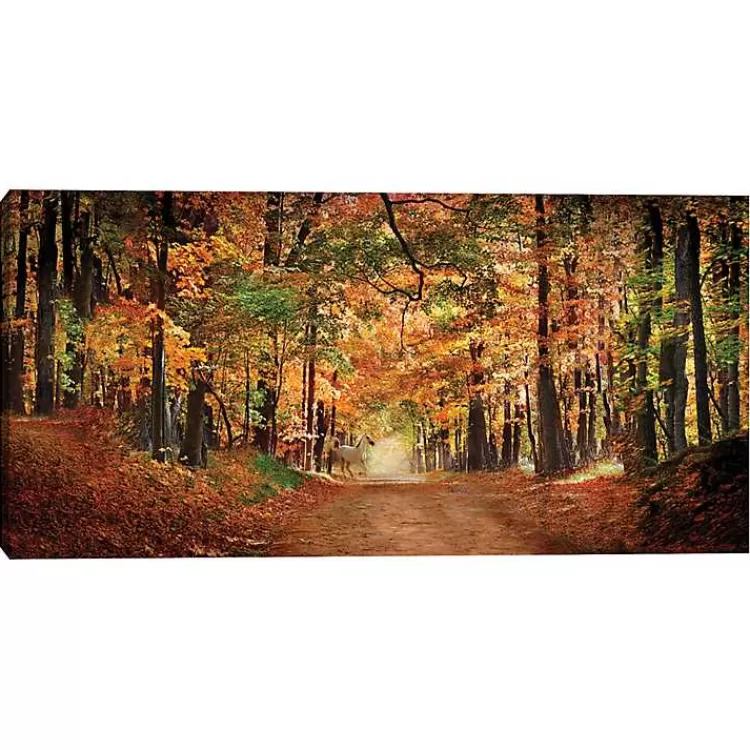 White Horse In Autumn Canvas Art Print>Kirklands Home Fashion