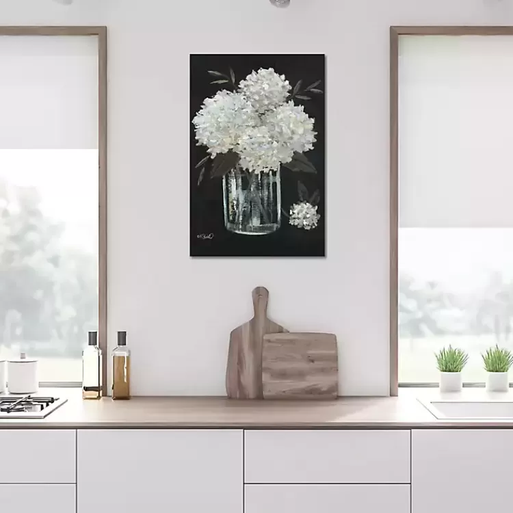 White Hydrangeas Canvas Art Print>Kirklands Home Outlet