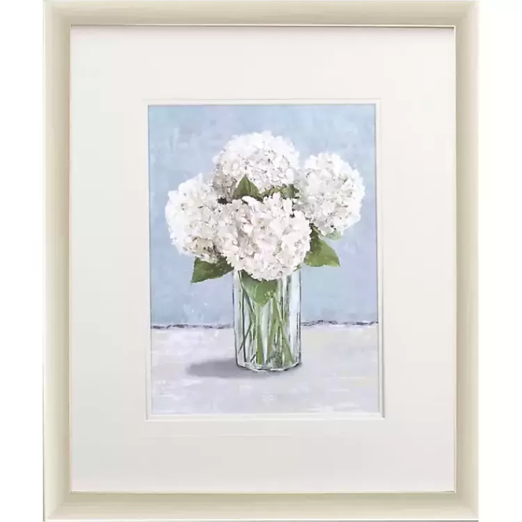 White Hydrangeas I Framed Art Print>Kirklands Home Outlet