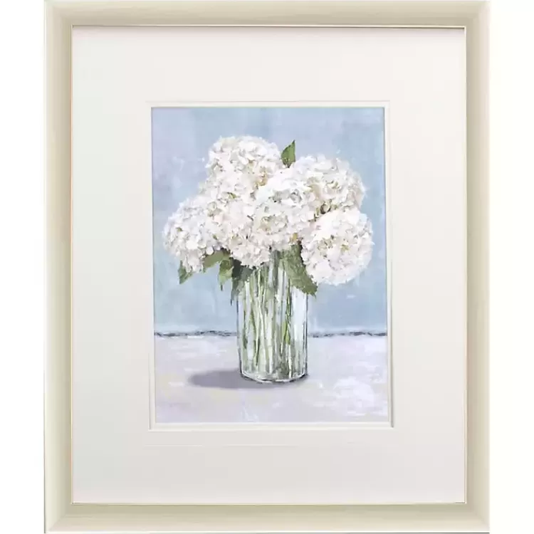 White Hydrangeas II Framed Art Print>Kirklands Home Store