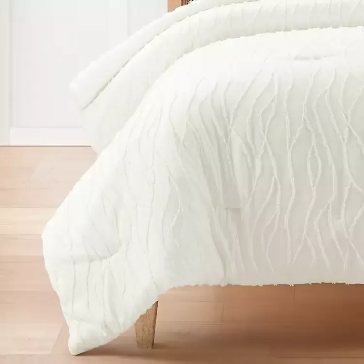 white_jacquard_wave_pc_king_comforter_set_5.webp Jacquard Wave 3-pc. King Comforter Set>Kirklands Home Best Sale