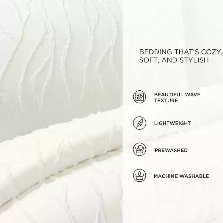 white_jacquard_wave_pc_king_comforter_set_6.webp Jacquard Wave 3-pc. King Comforter Set>Kirklands Home Best Sale