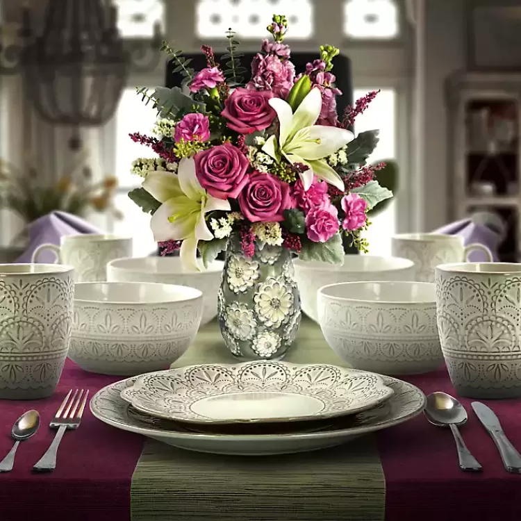 Lace Embossed 16-pc. Dinnerware Set>Kirklands Home Hot