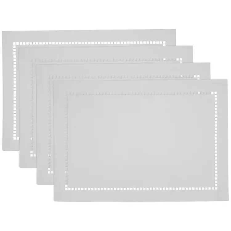 white_lasercut_hemstitch_placemats_set_of__2.webp Laser-Cut Hemstitch Placemats, Set of 4>Kirklands Home Online