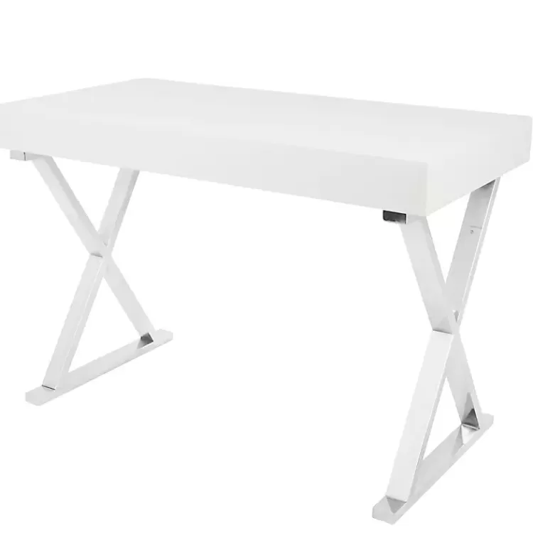 white_luster_chrome_leg_desk_2.webp Luster Chrome Leg Desk>Kirklands Home Cheap