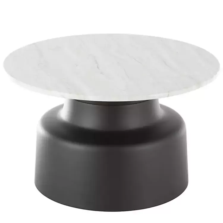 white_marble__black_metal_pedestal_coffee_table_5.webp Marble & Black Metal Pedestal Coffee Table>Kirklands Home Flash Sale