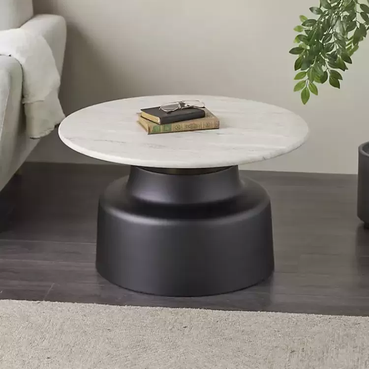 white_marble__black_metal_pedestal_coffee_table_6.webp Marble & Black Metal Pedestal Coffee Table>Kirklands Home Flash Sale