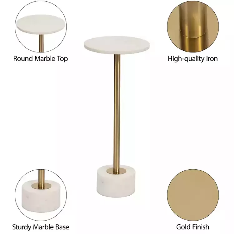 white_marble__gold_metal_round_cocktail_table_7.webp Marble & Gold Metal Round Cocktail Table>Kirklands Home Best