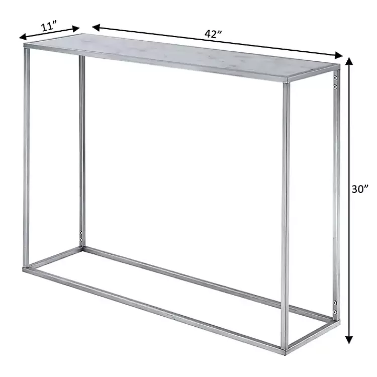 white_marble__silver_metal_slim_console_table_3.webp White Marble & Metal Slim Console Table>Kirklands Home New