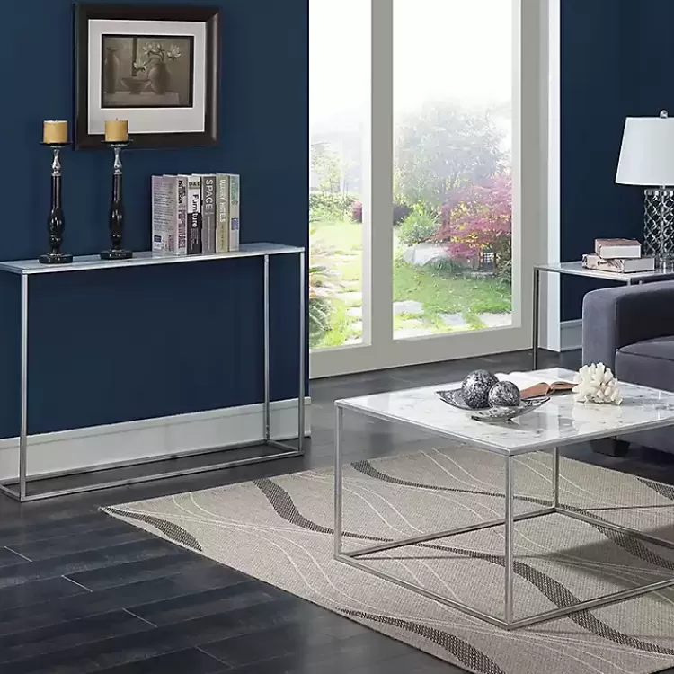 white_marble__silver_metal_slim_console_table_4.webp White Marble & Metal Slim Console Table>Kirklands Home New