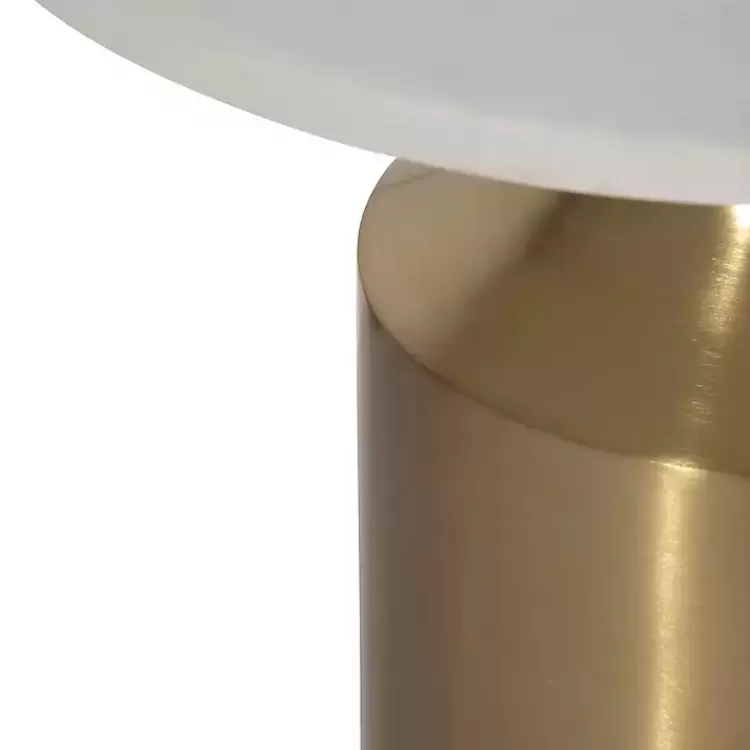 white_marble_and_gold_cylinder_accent_table_4.webp Marble and Gold Cylinder Accent Table>Kirklands Home Hot