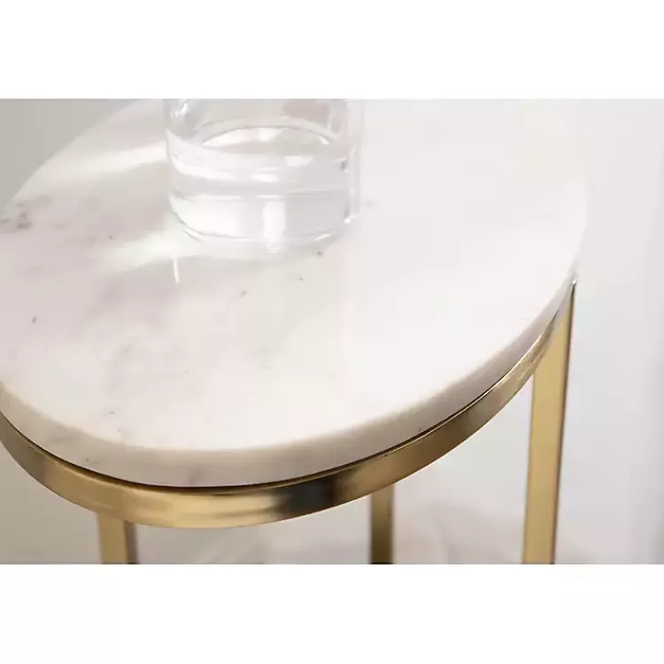 white_marble_and_gold_oval_cshape_accent_table_10.webp Marble and Gold Oval C-Shape Accent Table>Kirklands Home Flash Sale