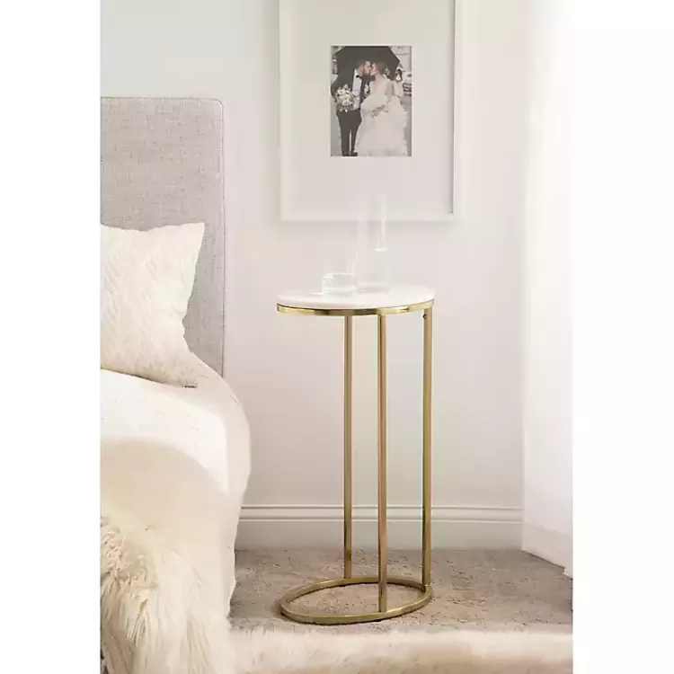 white_marble_and_gold_oval_cshape_accent_table_6.webp Marble and Gold Oval C-Shape Accent Table>Kirklands Home Flash Sale