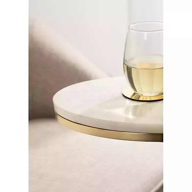 white_marble_and_gold_oval_cshape_accent_table_9.webp Marble and Gold Oval C-Shape Accent Table>Kirklands Home Flash Sale